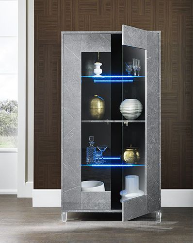 Современный стеклянный шкаф - VITTORIA - Ben Company srl Industria Mobili - из цемента / серый