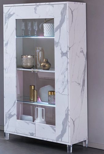 Современный стеклянный шкаф - VITTORIA  - Ben Company srl Industria Mobili - из мрамора / белый