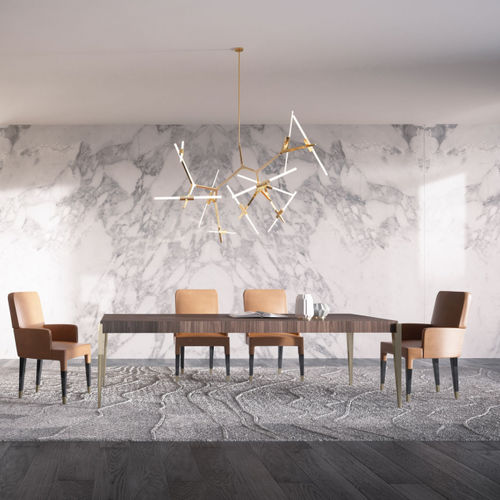 Современный стол - CARISMA R - Capital Collection - из дерева / с основанием из металла / прямоугольный
