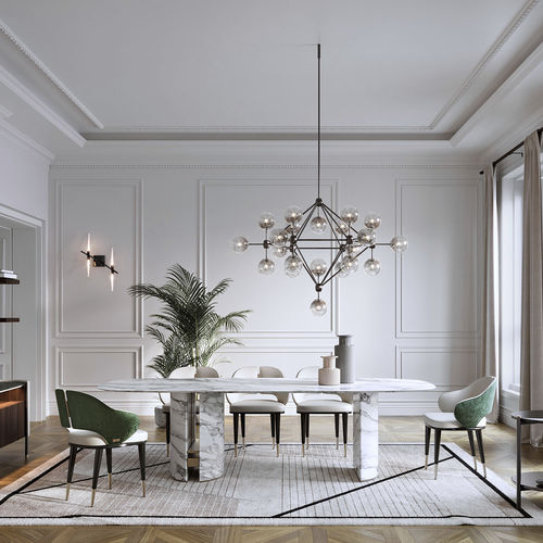Современный стол - Ercole - Capital Collection - из мрамора / с основанием из мрамора / овальный
