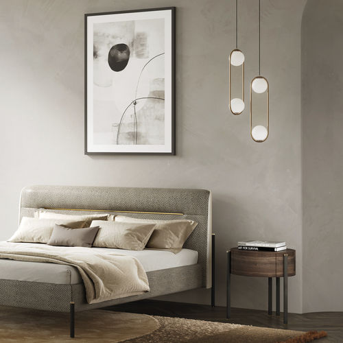 Современный ночной столик - MAYFAIR - Capital Collection - из дерева / из мрамора / с основанием из окрашенного металла