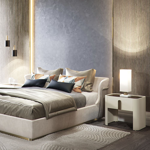 Современный ночной столик - EDEN XL - Capital Collection - из дерева / с основанием из стали / прямоугольный