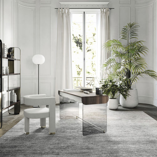 Современный секретарский стол - Adam - Capital Collection - из дерева / из дымчатого стекла / 2 выдвижных ящика