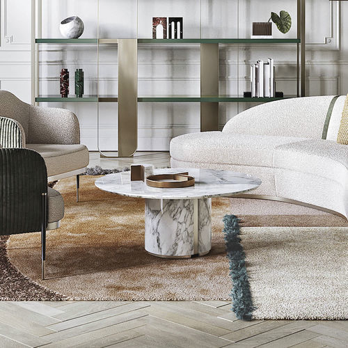 Современный журнальный столик - Ercolino - Capital Collection - из мрамора / с основанием из металла / с основанием из мрамора