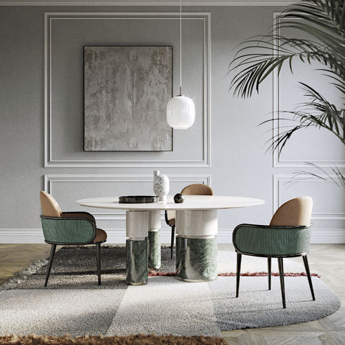 Современный стол - Lo&iuml;c - Capital Collection - из матовой лакированной древесины / из блестящей лакированной древесины / с основанием из металла