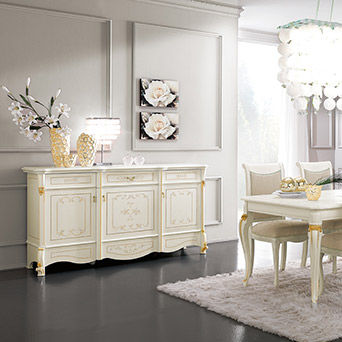 Классический буфет - DIAMANTE - Casa +39 Arte & Stile - из лакированной древесины / белый