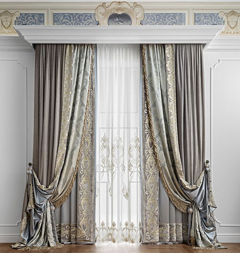Штора с рисунком - ROYAL MODEL ALLOVER - Chicca Orlando srl - из бархата
