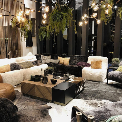 Современный журнальный столик - VISBY LEDGE SET - Estetik Decor - из дерева / из кожи / из воловьей кожи