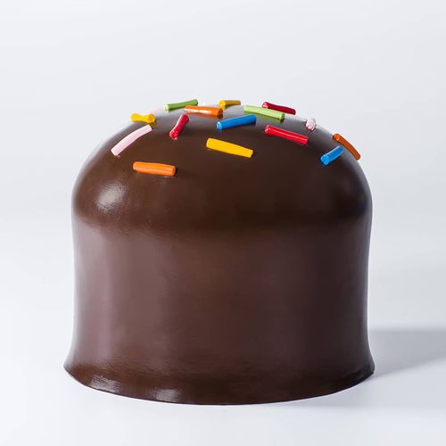 Пуф уникальный дизайн - BIG EAT CIOCCOLATINO - Gugliermetto Experience - из полиуретана / круглый / ручной работы