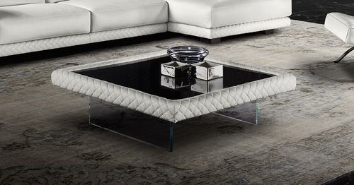 Современный журнальный столик - DIAMOND - Lof's - Interior - - из стекла / из кожи / прямоугольный