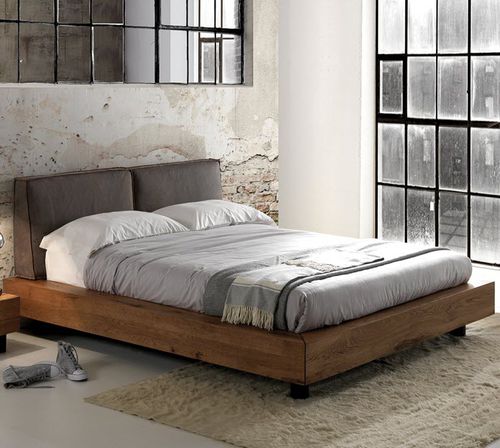 Двуспальная кровать - LETTO - Oliver B. Group srl - современная / с обитым изголовьем / из дуба