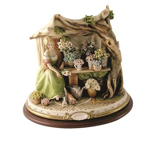 Скульптура из фарфора - Flowers seller - Porcellane Principe snc - многоцветная