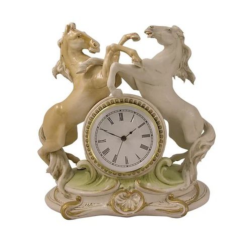 Стилизованный часы - Horses - Porcellane Principe snc - настольный / аналоговый / из фарфора
