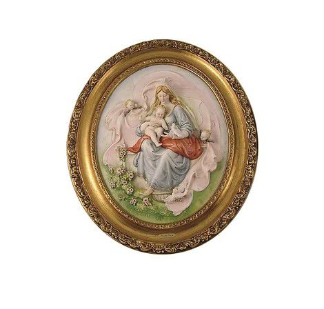 Декоративная картина - Madonna with doves - Porcellane Principe snc