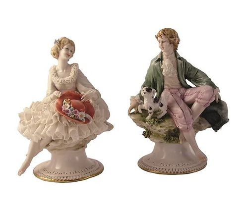 Скульптура из фарфора - Gallant - Lady with lace - Porcellane Principe snc