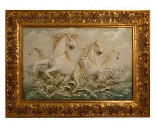 Декоративная картина - Small running horses - Porcellane Principe snc