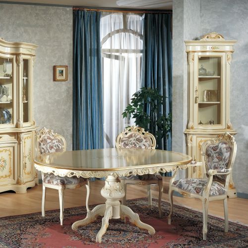 Стилизованный обеденный стол - ART.9903  - Tarocco Vaccari Group srl - из лакированной древесины / овальный / для бытового использования