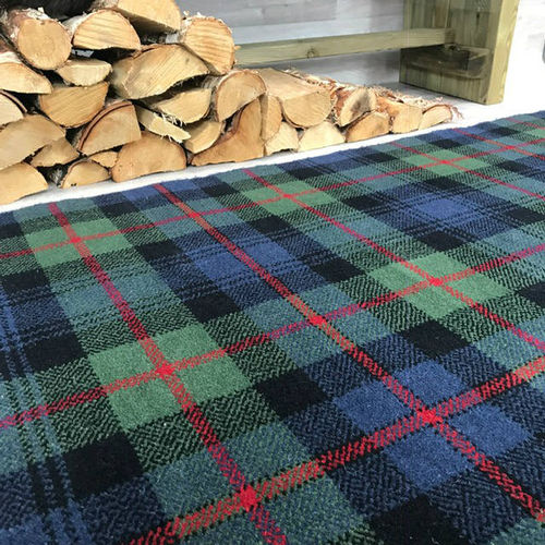 Тканое ковровое покрытие - MURRAY OF ATHOL BLUE TARTAN - STEVENS AND GRAHAM - нейлоновое / из шерсти / в клетку