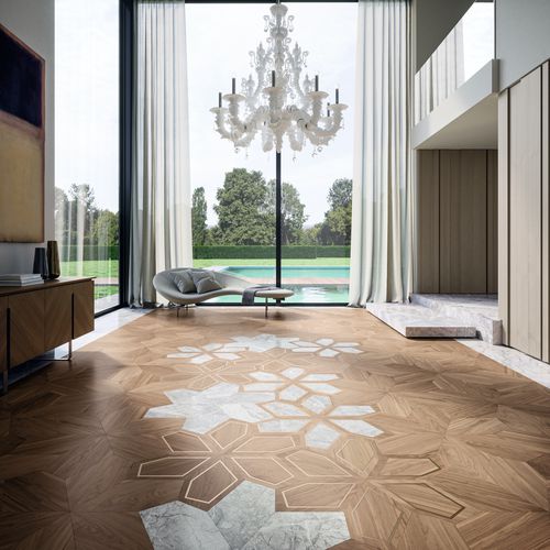 Паркет из паркетной доски - DESIGN AZALEA - FOGLIE D'ORO BY LATIFOGLIA - из дуба / из орехового дерева / из американского ореха