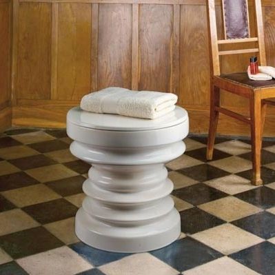 Современный табурет - ZIG ZAG - HOM - из керамики / с основанием из керамики / с центральной опорой