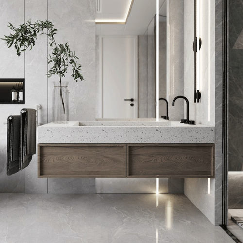 Плитка из фарфора - VERAT LT GREY  - NABEL GROUP - полированная / для интерьера / для ванной комнаты