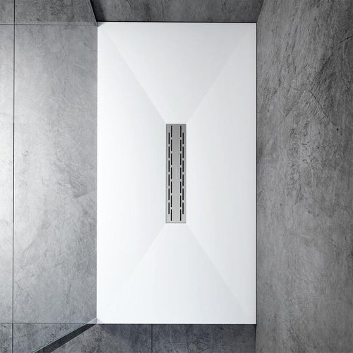 Прямоугольный душевой поддон - ROCKY SOLID LUX - RELAX DESIGN - напольный / из нержавеющей стали / из Solid Surface