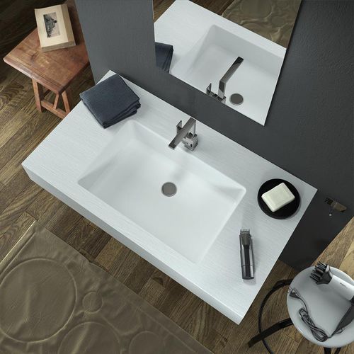 Подвесная раковина - BIG-L - RELAX DESIGN - из мрамора / прямоугольная / современная