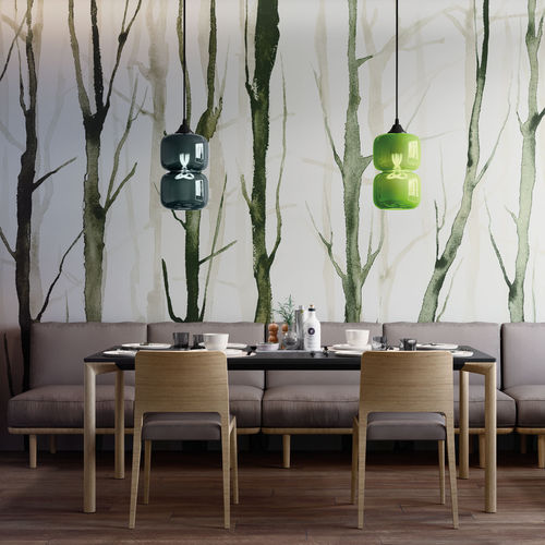 Современный обои - ALBERI ZEN - Tecnografica Italian Wallcoverings - из целлюлозного волокна / природный мотив / серый