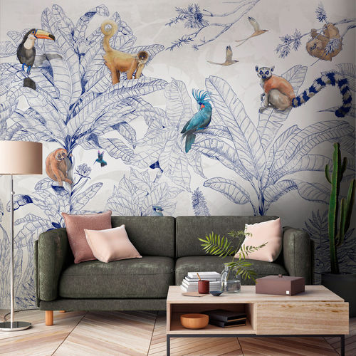 Современный обои - JUNGLE CLUB - Tecnografica Italian Wallcoverings - из целлюлозного волокна / из нетканых материалов / из стекловолокна