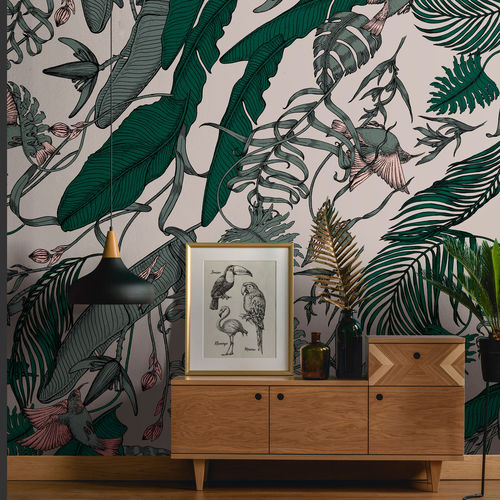Современный обои - TROPICAL FOLIAGE - Tecnografica Italian Wallcoverings - из целлюлозного волокна / из нетканых материалов / из стекловолокна