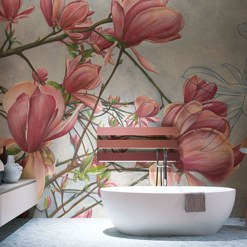 Современный обои - MAGNOLIA IN BLOOM - Tecnografica Italian Wallcoverings - из целлюлозного волокна / из нетканых материалов / из стекловолокна