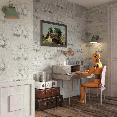 Обои винтаж - BETH - Tecnografica Italian Wallcoverings - из целлюлозного волокна / из нетканых материалов / из стекловолокна