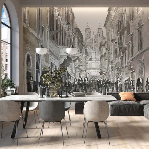 Современный обои - VIA CONDOTTI - Tecnografica Italian Wallcoverings - из целлюлозного волокна / из нетканых материалов / из стекловолокна