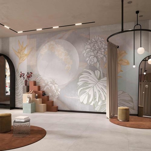 Современный обои - KAUAI FLOWERS - Tecnografica Italian Wallcoverings - из целлюлозного волокна / из нетканых материалов / из стекловолокна