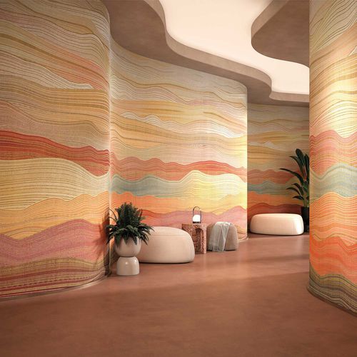 Современный обои - METAL PLUS: AURIC WAVES - Tecnografica Italian Wallcoverings - из целлюлозного волокна / из нетканых материалов / из стекловолокна