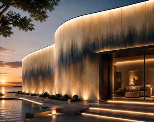 Панельная облицовка фасада - ULTRALIGHT FAÇADE: LAMIERA FIAMMATA - Tecnografica Italian Wallcoverings - из алюминия / обшивка взакрой / вертикальная