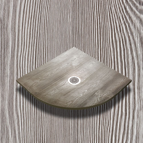 Угловой душевой поддон - DAKOTA SEMICIRCOLARE - THERMO DESIGN - напольный / ультратонкий / из дерева