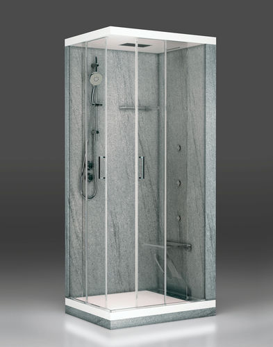 Душевая кабина из стекла - 75-100 - THERMO DESIGN - с раздвижными дверями / прямоугольная / для хромотерапии