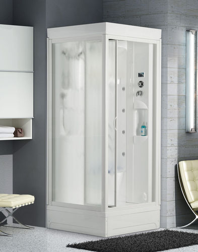Душевая кабина из стекла - TROPEA - THERMO DESIGN - с раздвижными дверями / квадратная / для хромотерапии