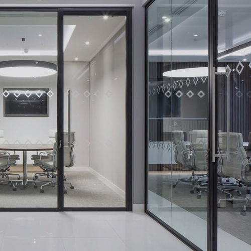 Закаленная стеклянная панель - GLASSWALLS SIMPLE - CARVART - слоистая / протравленная в кислоте / для перегородки