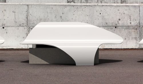 Современная общественная скамейка - GAVIOTAS - Mago Urban - из бетона / из стеклобетона / со спинкой