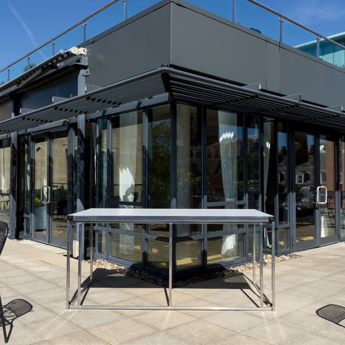 Современный стол - BUFFET CUBE - Forbes Group Ltd - из ламината / с основанием из алюминия / прямоугольный
