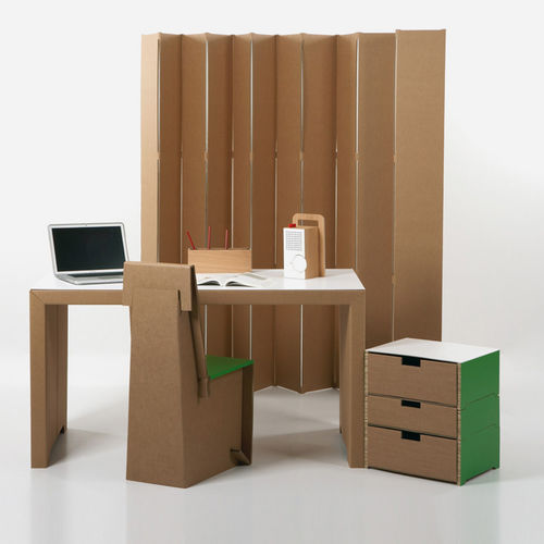 Современный рабочий стол - WORK - Kubedesign - из дерева / из картона / для профессионального использования