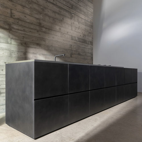 Современная кухня - M4 - Minimal Cucine - из фанерованной древесины / островного типа / без ручки