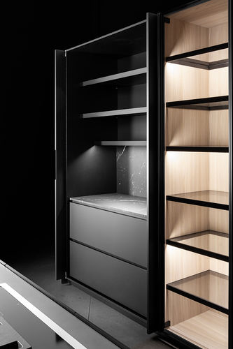 Современный шкаф для хранения для кухни - M6  - Minimal Cucine - из фанерованной древесины / для печи