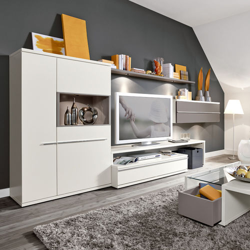 Современный настенный комплект для ТВ - KITO - Loddenkemper GmbH & Co. KG - из лакированной древесины