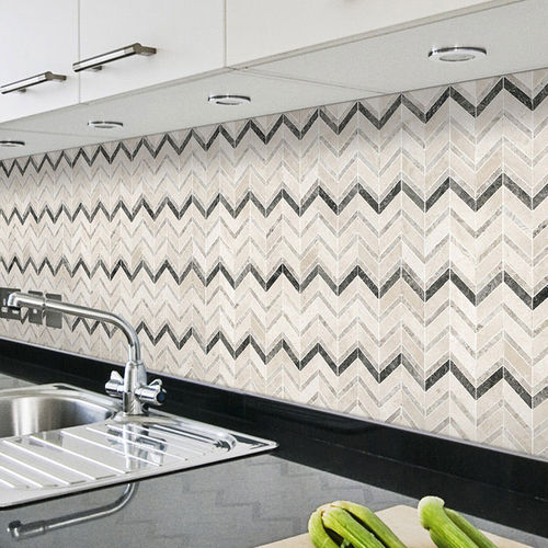 Мозаика из мрамора - ELEGANT MIX CHEVRON - Ionic Stone - текстурированная / для кухни / настенная