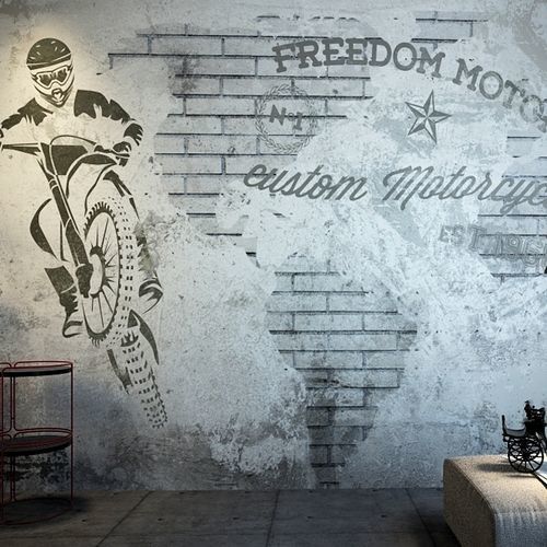 Современный обои - PEDAL TO THE MEDAL - HD WALLS - виниловый / однотонный / имитация кирпича