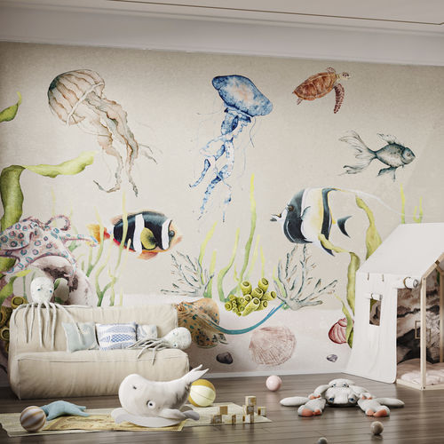 Современный обои - AQUARIUM-HDPG-07 - HD WALLS - из нетканых материалов / виниловый / с рисунком животных