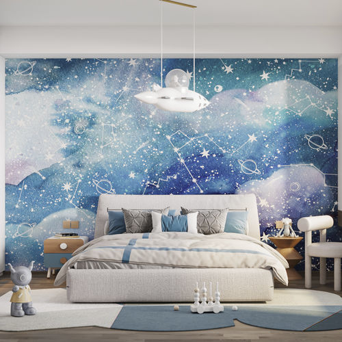 Современный обои - GALAXBLUE-HDPG-09 - HD WALLS - из нетканых материалов / виниловый / персонализированный
